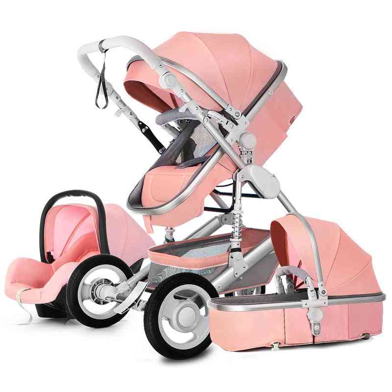 Baby Stroller 3 In 1 Luxury Travel Pram Carriage Basket Car Seat And Cart