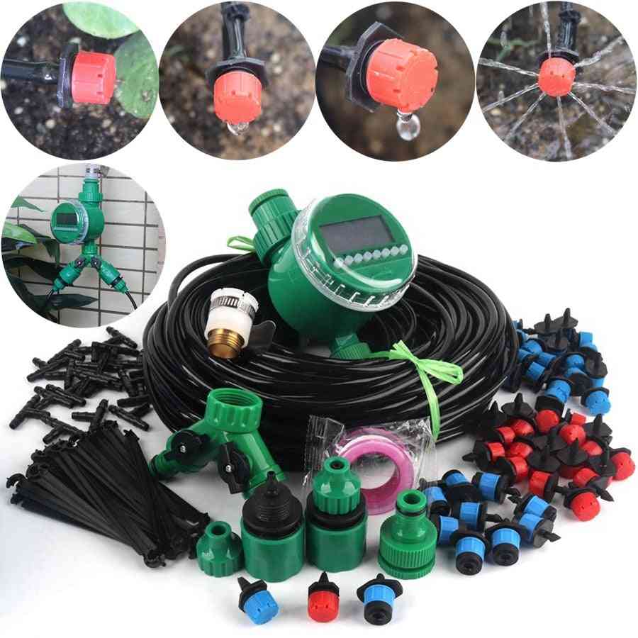 Diy Timer Control Drip Irrigation System Automatic Watering Adjustable Drippers Garden