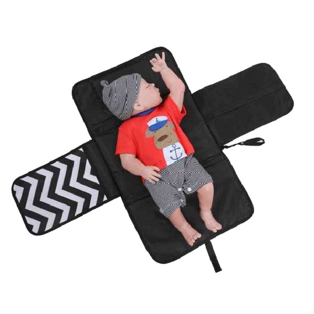 Portable Foldable Nappy Change Mat, Waterproof Tpe Diaper Changing Kit For Travel Outside