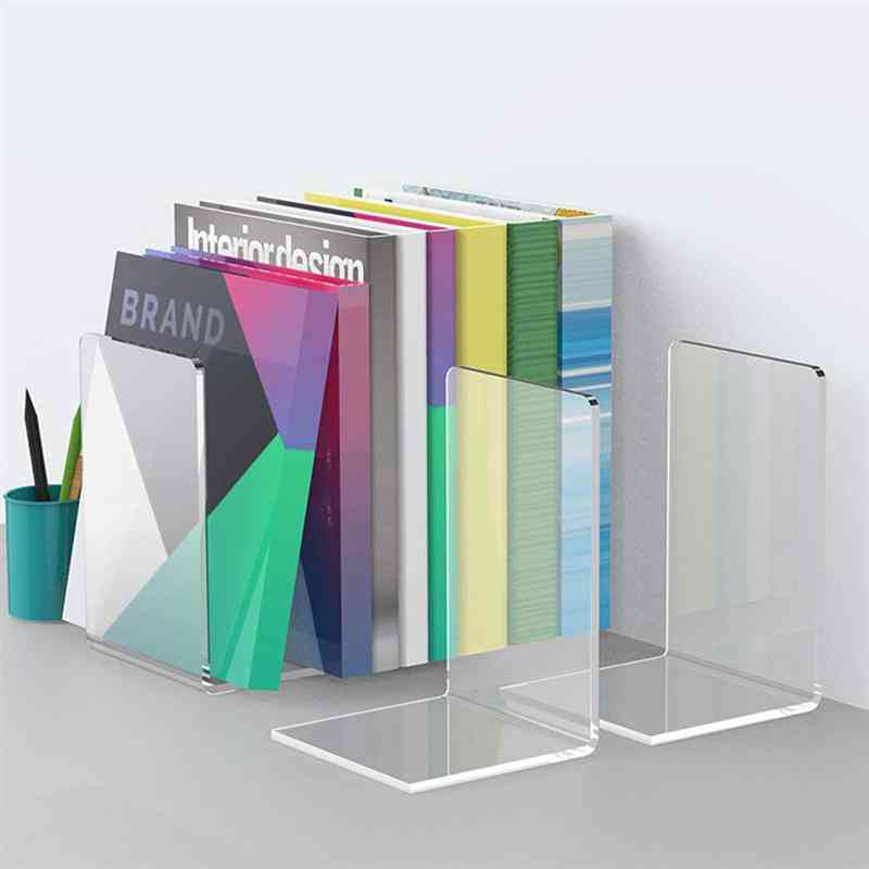 Adorable Bookends Concise Bookstand, Acrylic Book Rack