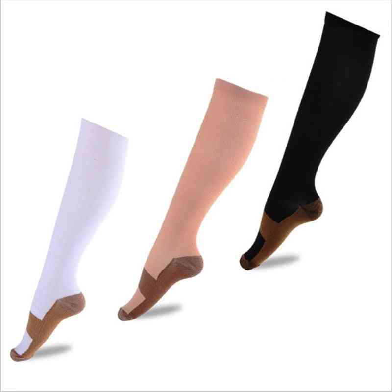 Long, Knee High And Pain Relief Compression Socks With Copper Infused Fiber
