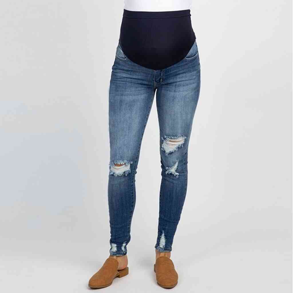 Pregnant Woman Ripped Jeans Maternity Pants / Trousers