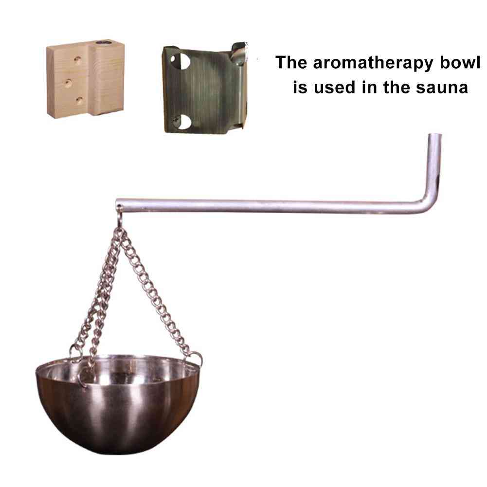 Sauna aromaterapi olie skål kop rustfrit stål essentiel holder træmateriale