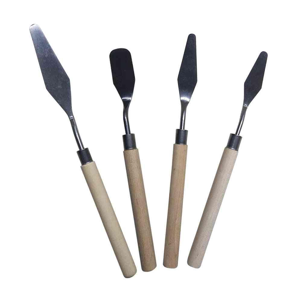 Anti Slip Stainless Steel And Wooden Oil Painting Tools