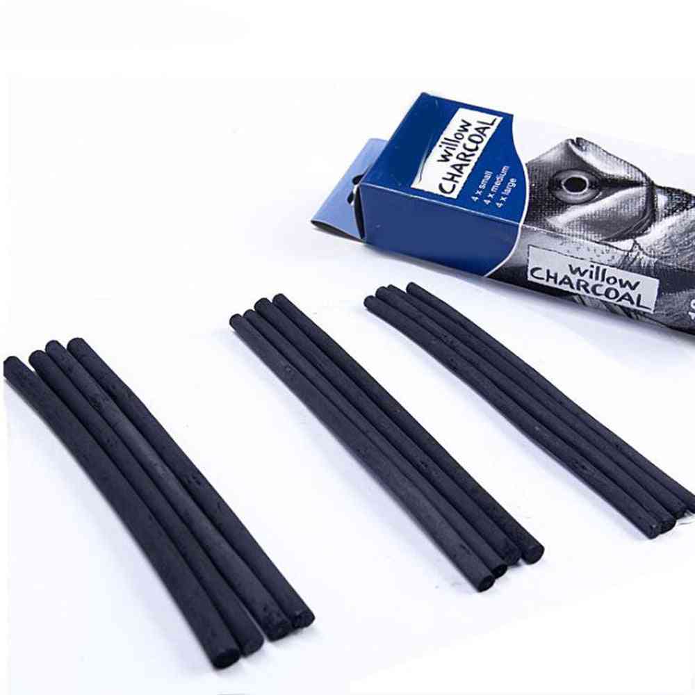12 Pc Charcoal Sticks Cotton Willow Sketch Charcoal Pencils For Drawing Painting