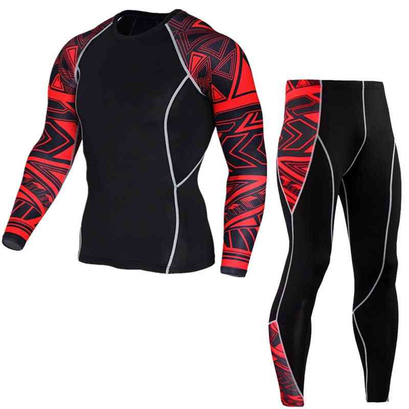 Men Running Sport T-shirt Pants/suits Jogging Tracksuit Sets, Gym Training Sportswear