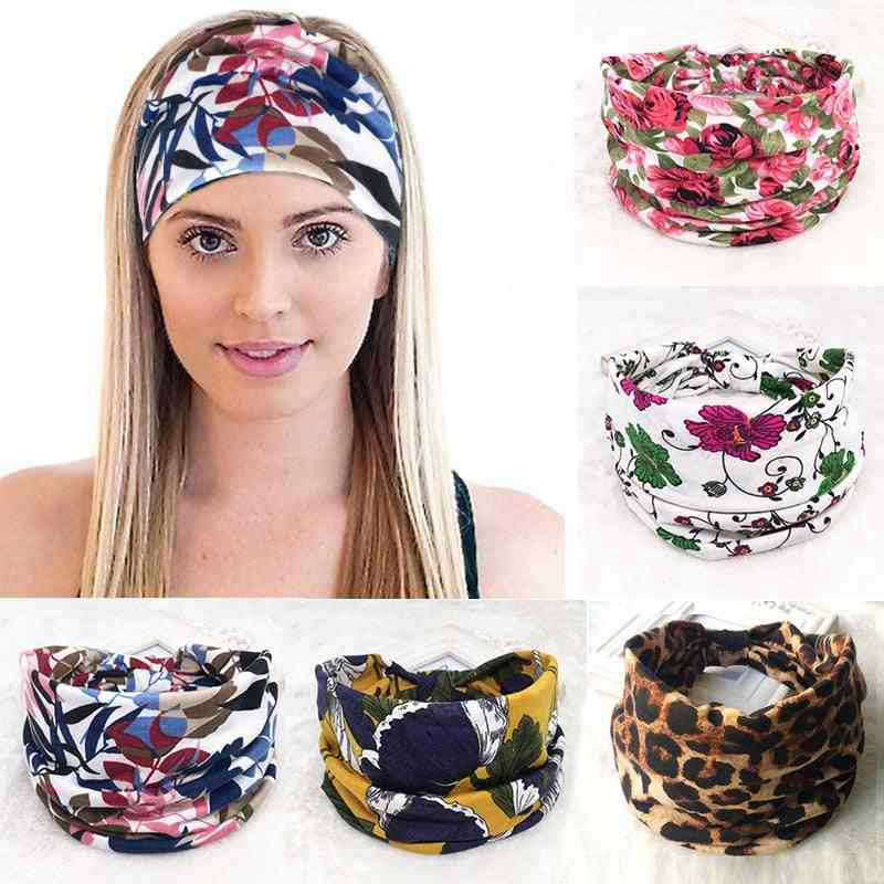 Cotton Women Headband Stretch Turban Hair Accessories Bandage Wide