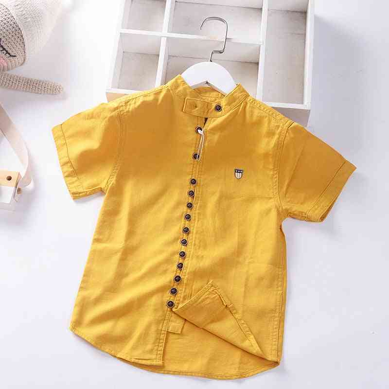 Cotton Linen Cool Fabric Straight Built In Teen Shirts, Summer Buttons's Clothing