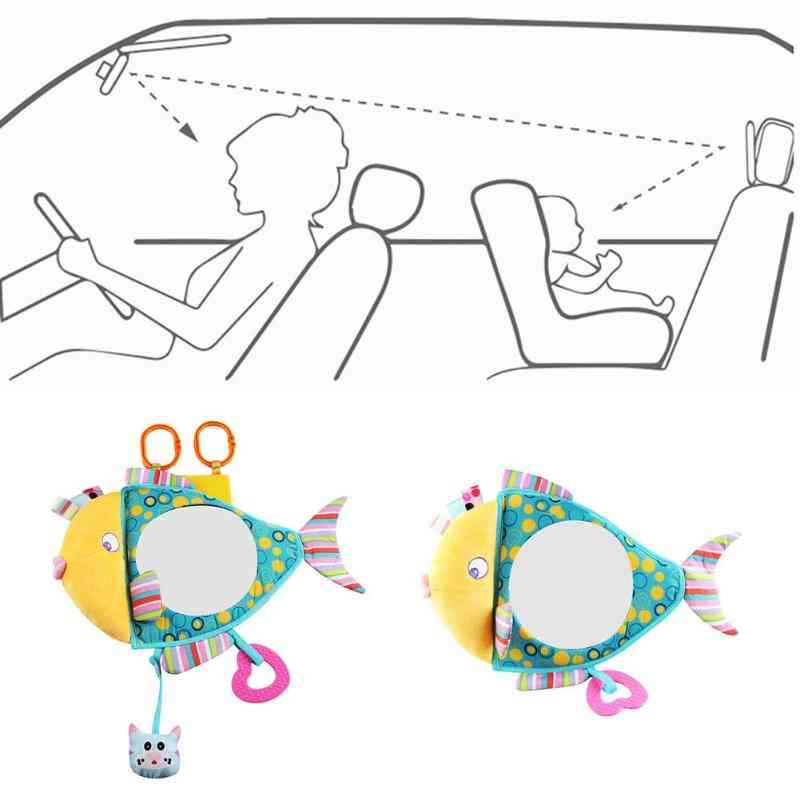 Adjustable Baby Car Back Seat, Mirror Fish Plush Safety-view Monitor Safety Protection