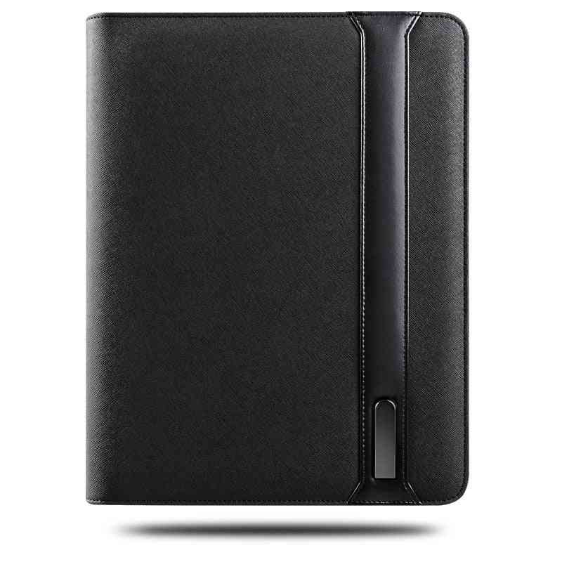 Business Travel A4 Padfolio With Zipper, Manager Bag And Wireless Charger