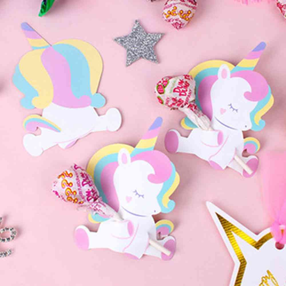 Baby Unicorn, Lollipop, Decoration Cards