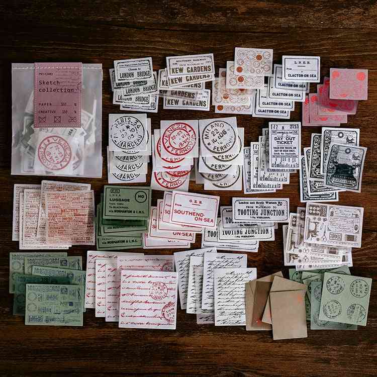 Colecție de schițe botanică material hârtie bricolaj jurnal manual kraft uscat înregistrare de călătorie