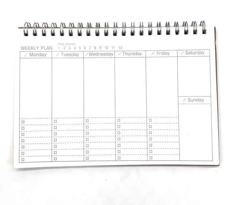 Notebooks Agendas Planner Diary, Weekly Spiral Organizer A5 Note Books