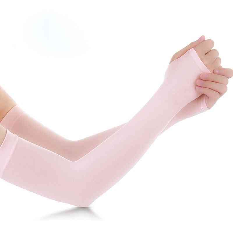 Ice Fabric Arm Sleeves Summer Sports Uv Protection Running, Cycling & Driving Reflective Sunscreen Bands Arm