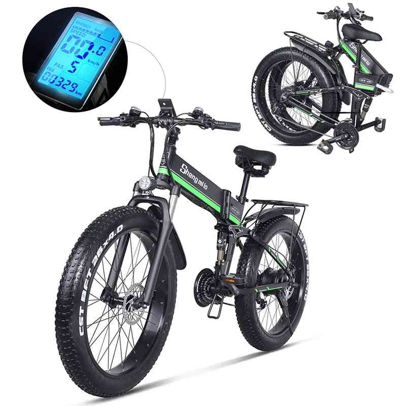 Electric Bicycle, Beach Bike With Fat Tire, Mens Mountain Snow Ebike