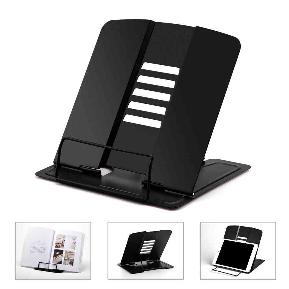 Portable Metal Book Stand/holder/document Bookshelf Reading Accessories Tool