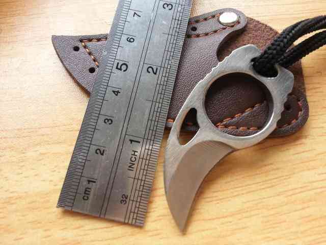 Mini Portable Claw  Leather Sheath Cutter / Knife Tool - Outdoor Camp Gadget