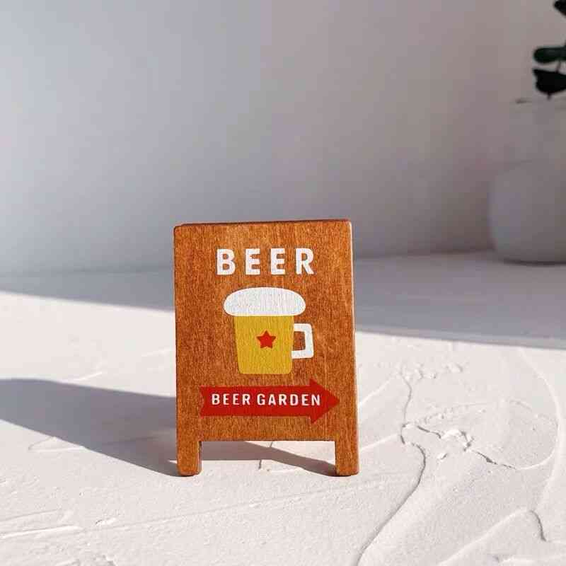 Vintage Coffee Beer Wooden Memo Holder Clip/photo Card Stand Folder