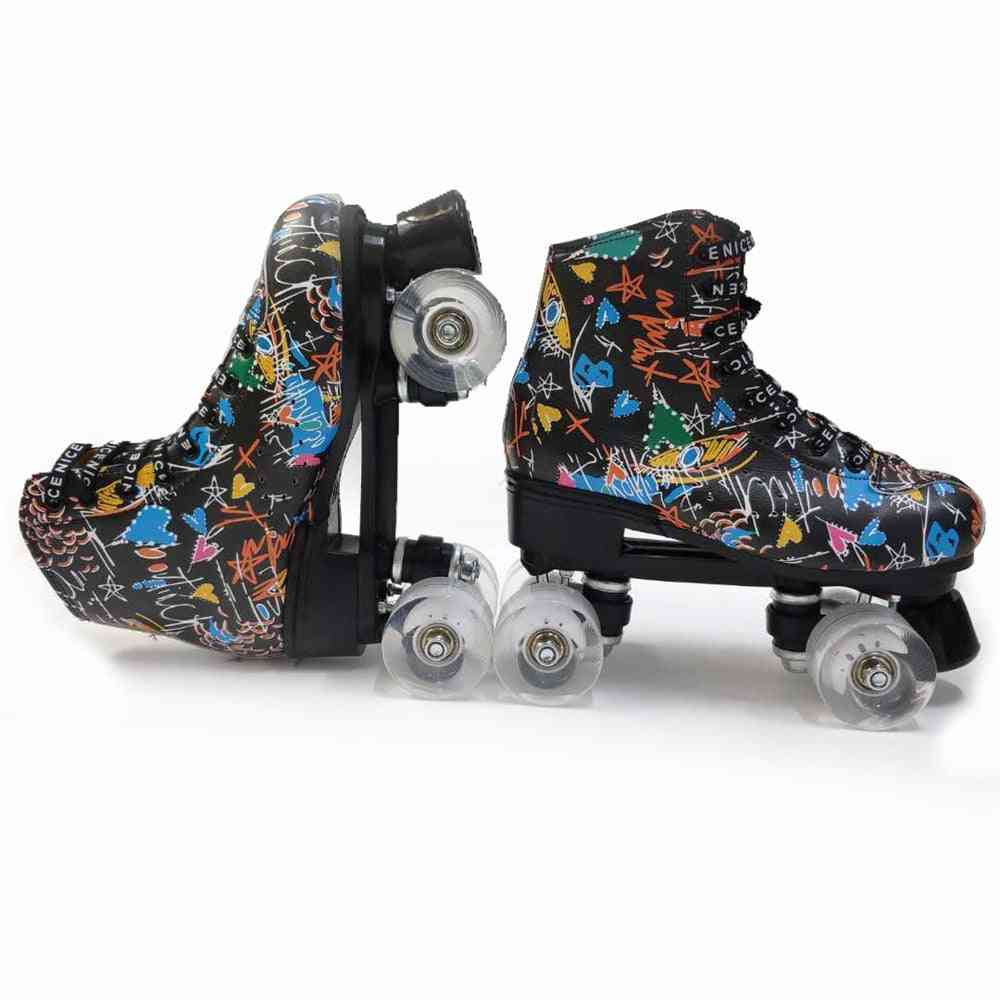 Patins à roulettes chaussures de patinage à deux rangées