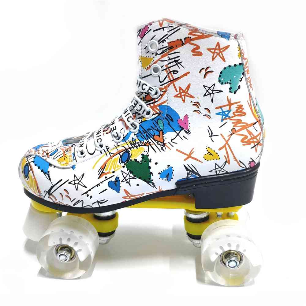 Patins à roulettes chaussures de patinage à deux rangées