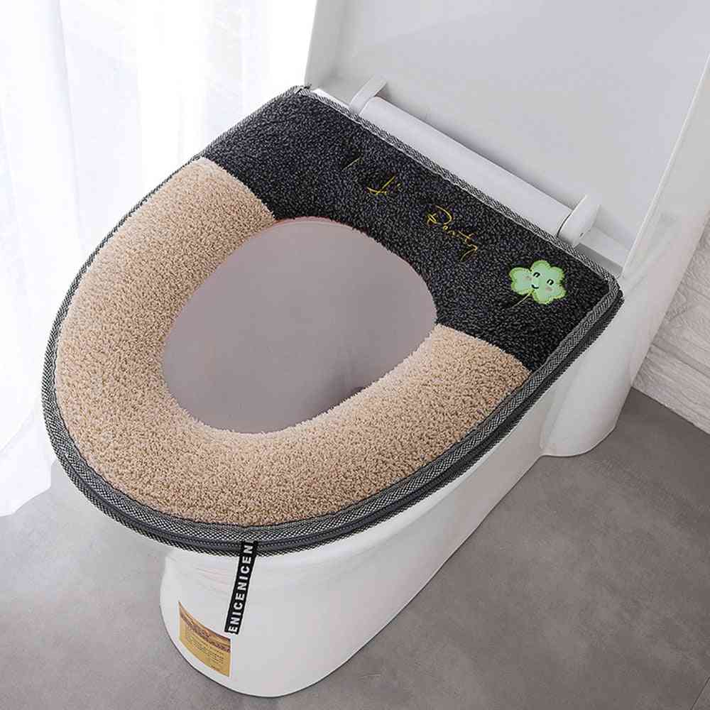 New Zipper Padded Toilet Seat, Cushion Bathroom Warm Soft Cover