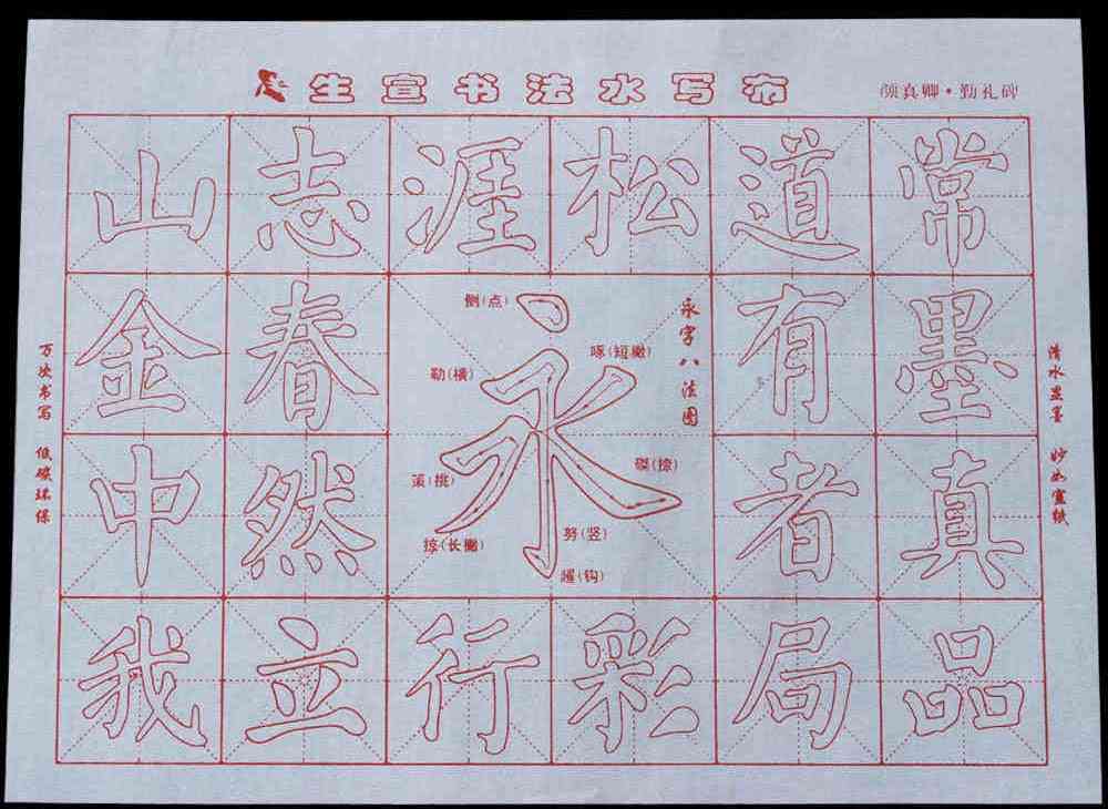 Regular Script Written In Red Water To Water Drawing Cloth