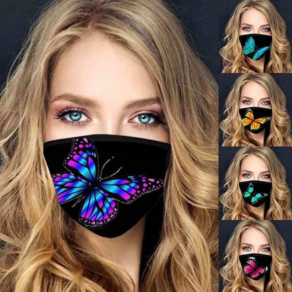 Mouth Masks For Dust Protection Face Washable Adjustable Soft Printed Pattern