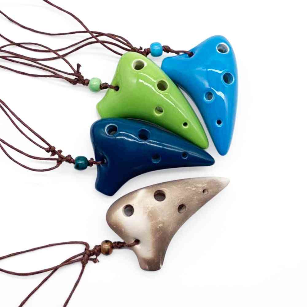 Ceramic Ocarina Alto C Submarine Style, Musical Instrument With Lanyard Score For Music Lover And Beginner