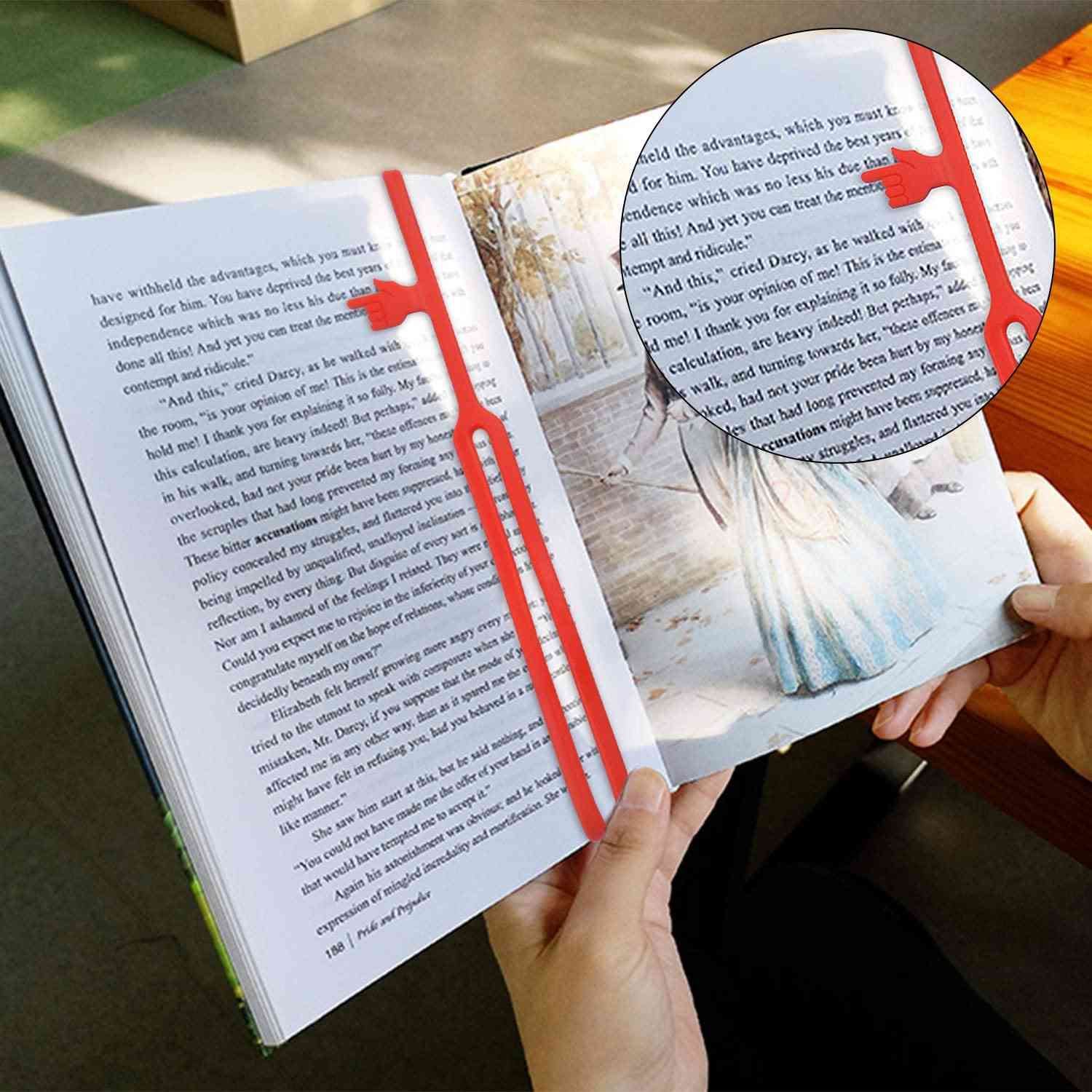 Silikone finger punkt bogmærke til bøger elastisk gummirem, bog markør læsning side indehaveren