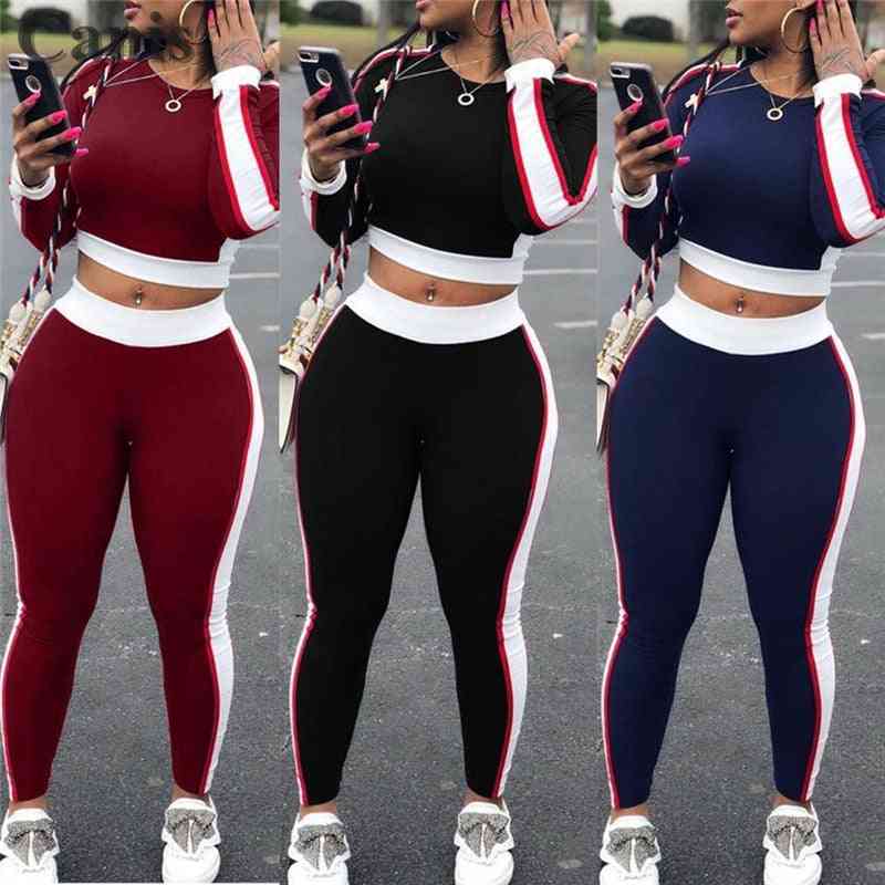 Women Sports Set Yoga Sleeve Crop Top & Pants, Outfit Fitness Athletic Tracksuit