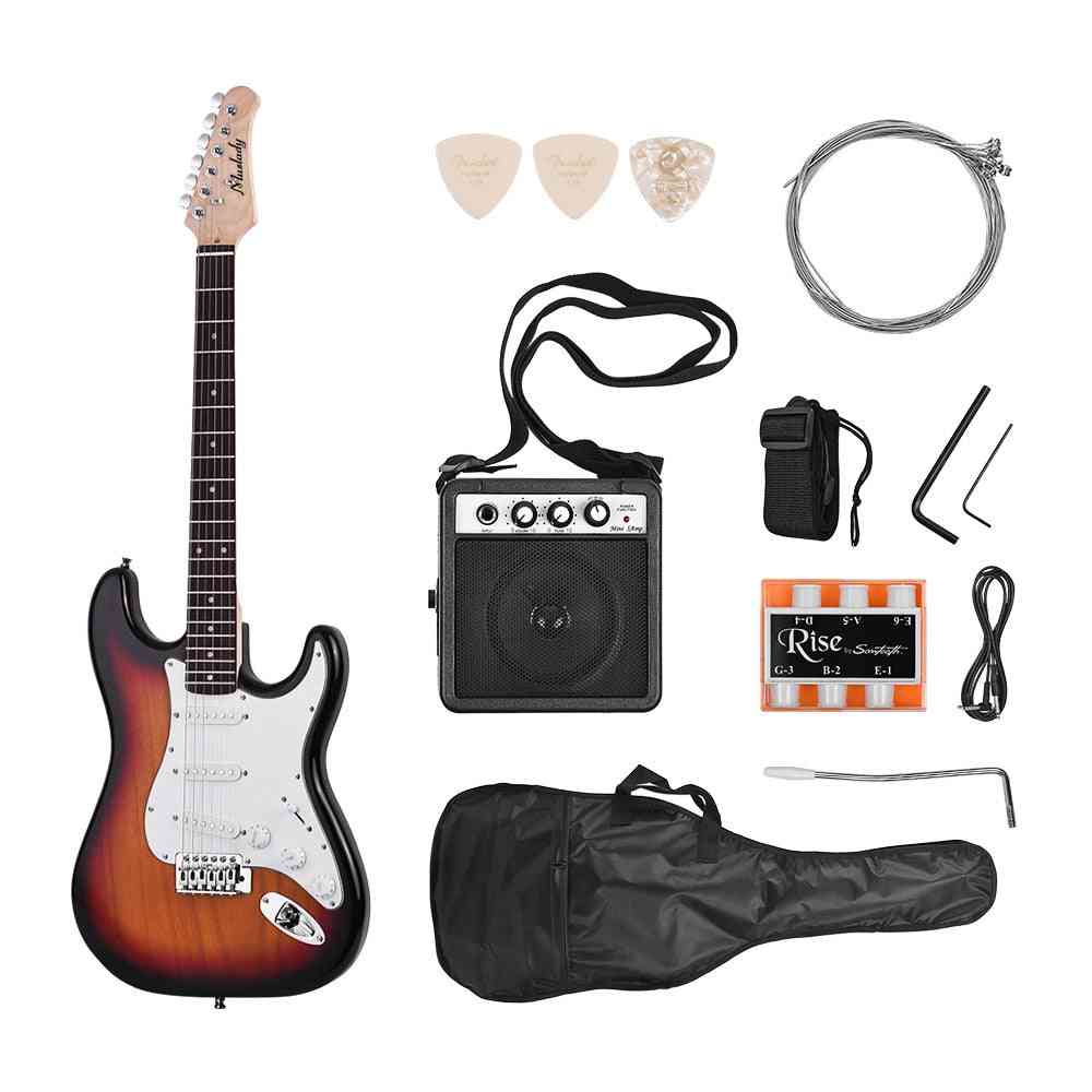 Electric Guitar Right Hand Paulownia Body Maple Neck Solid Wood With Speaker Pitch Pipe Bag