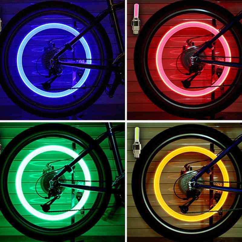 Bicycle Led Light Tire Valve Cap Flash Mountain Road Cycling Wheel Neon Lamp Cover