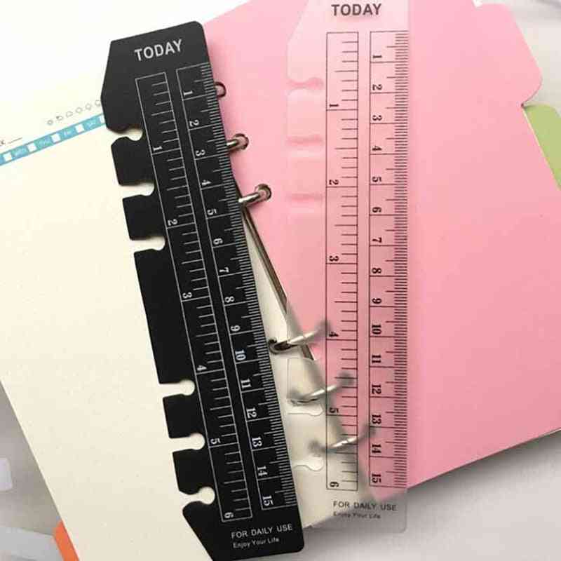 A5 / a6 / a7 regla de 6 agujeros para planificador de carpetas - regla de índice escolar de oficina para cuadernos