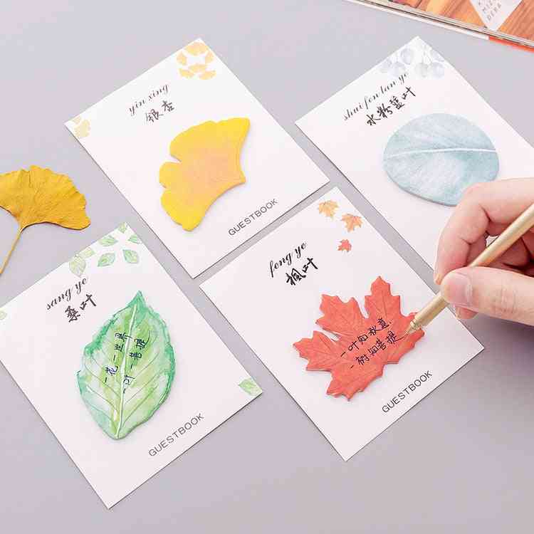 Cute Creative Small Fresh Leaves Sticky Notes, Simulation Stickers