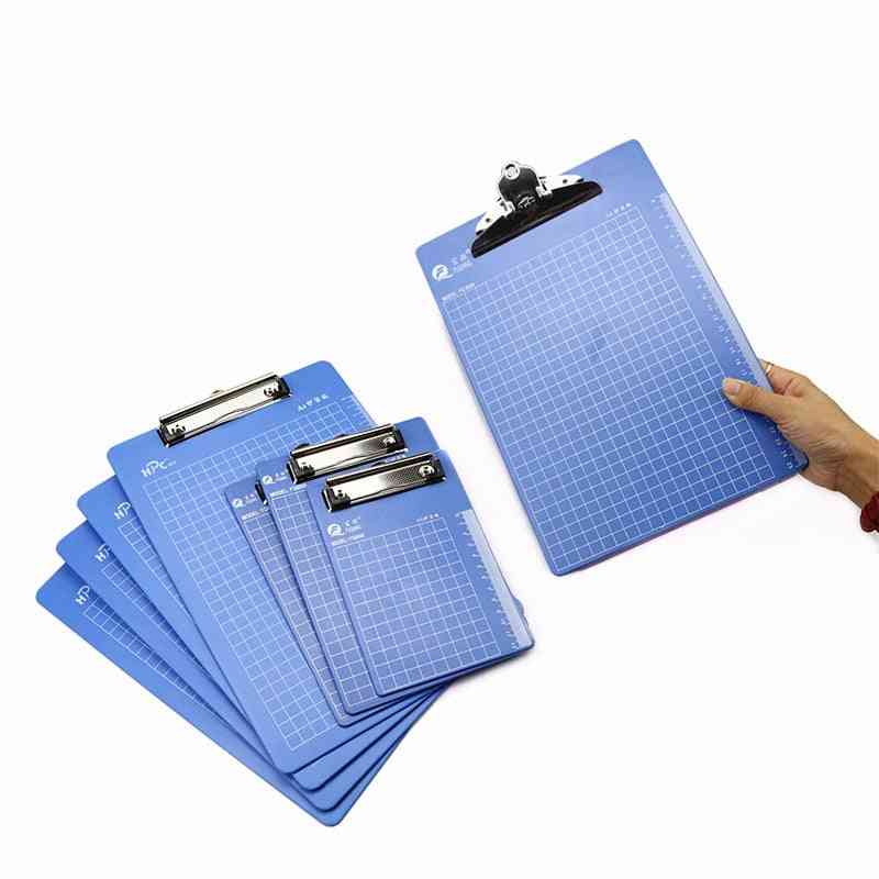 A4 Plastic Plate Holder, Paper Clip Clipboards With Ruler Scale