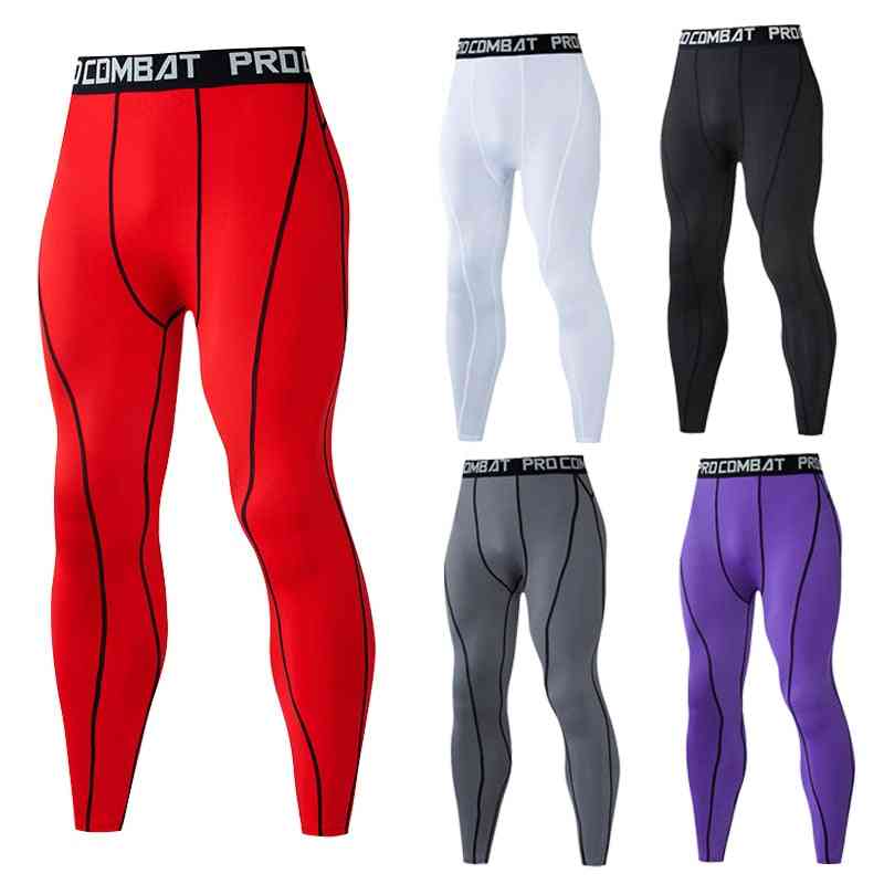 Men Compression Tight Leggings, Running Sports Male Gym Fitness Jogging Pants
