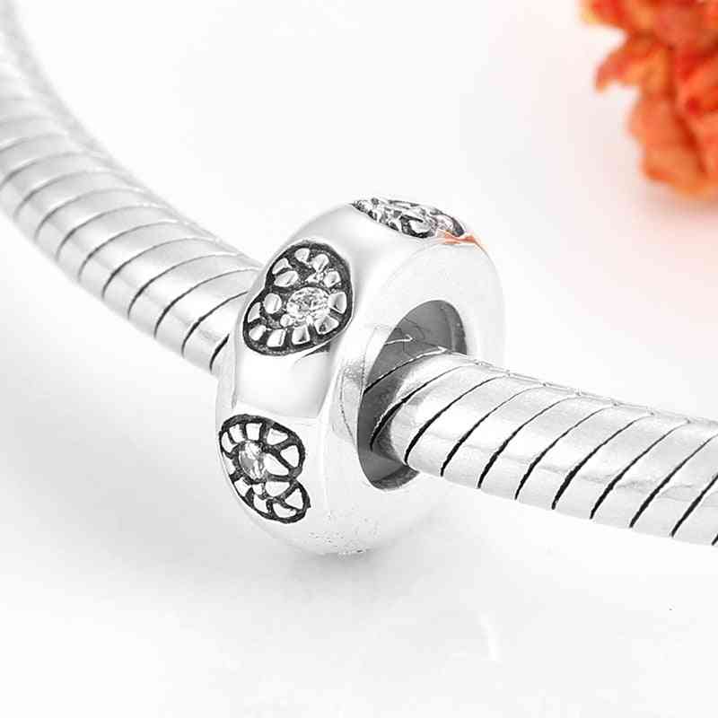 Contas arredondadas e lisas de prata esterlina para joias que fazem pulseiras originais