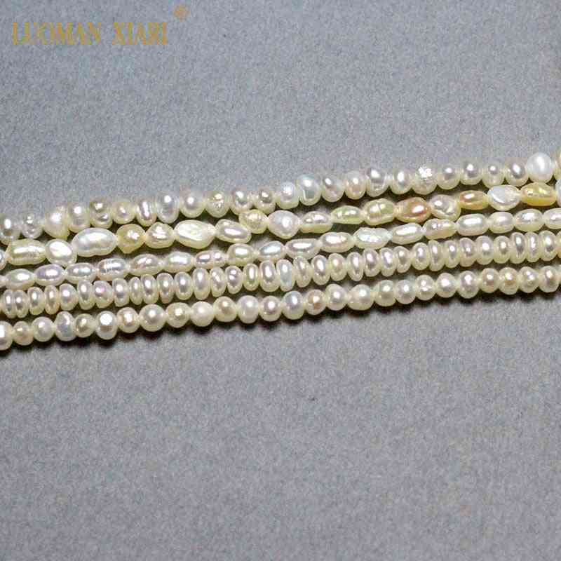 мъниста от естествена сладководна перла с неправилна оризова форма за изработка на бижута колие за гривна