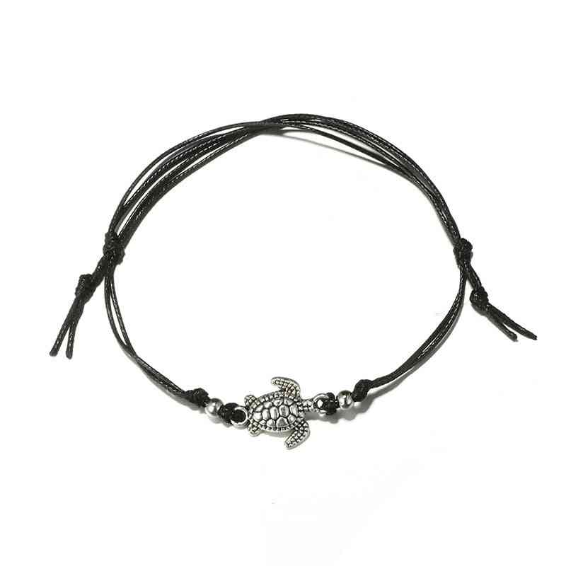 Conjunto de pulseras de cadena colgante de ola de tortuga marina para mujer, accesorios de joyería hechos a mano