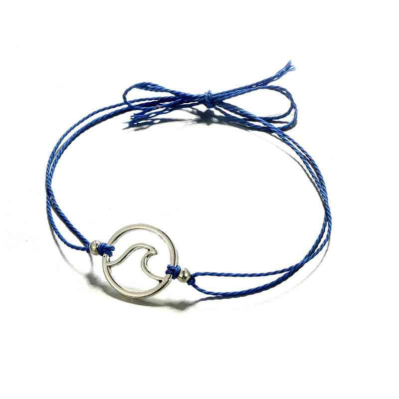 Conjunto de pulseiras de corrente com pingente de onda tartaruga marinha para mulheres acessórios de joalheria