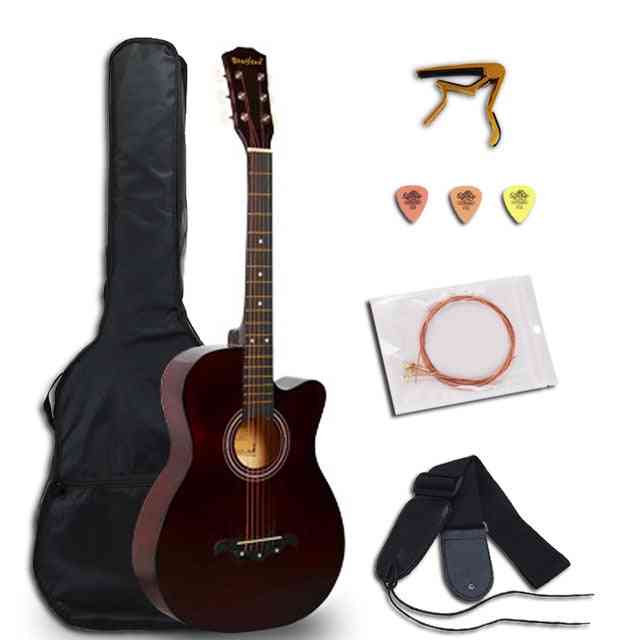 Acoustic Guitar For Beginners 6 Strings Basswood With Sets