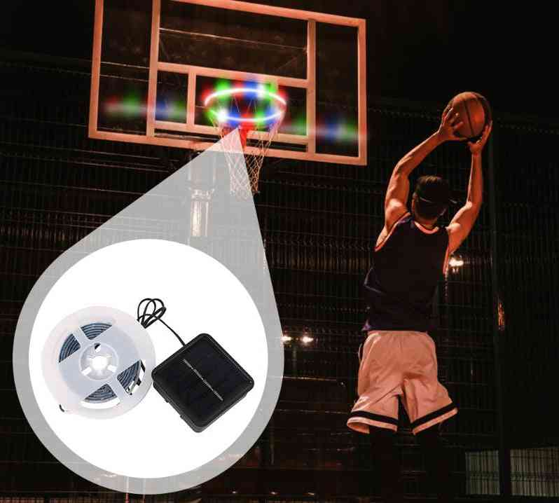 Led Basket Hoop Solar Basketball Rim Playing At Night Shooting Accessories