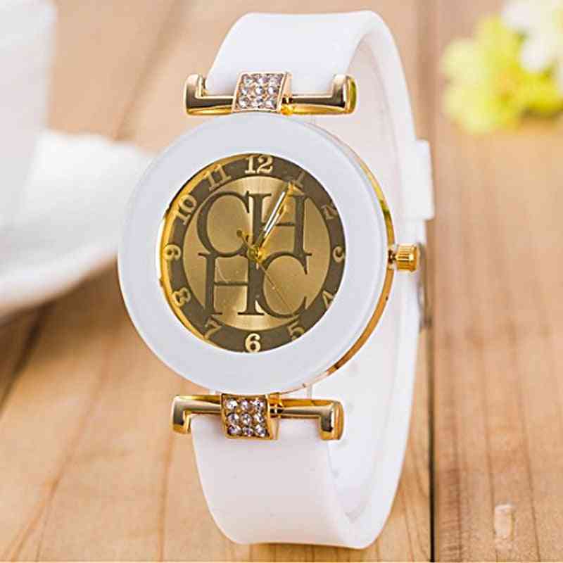 Moda Ginebra relojes de silicona de cuarzo casual, reloj de pulsera para hombres y mujeres