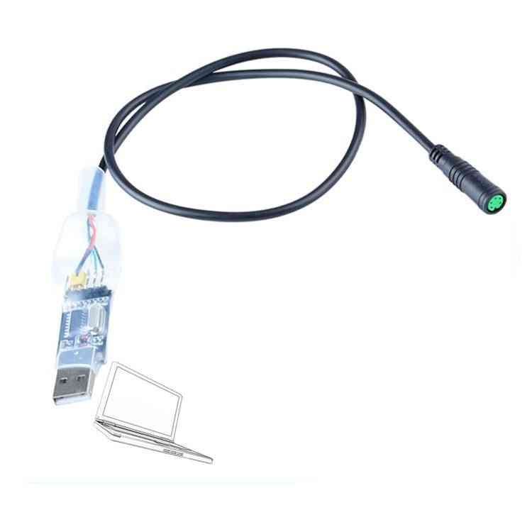 USB programovací kábel, motor s elektrickým bicyklom v strede pohonu