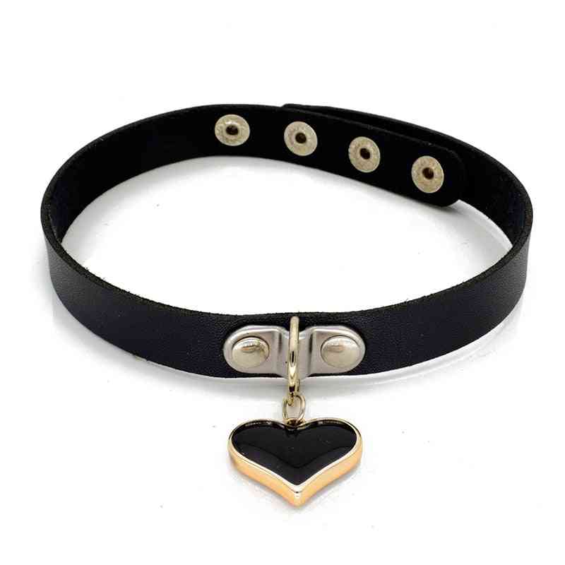 Love Punk Cross Collar Choker Bell Round Necklace