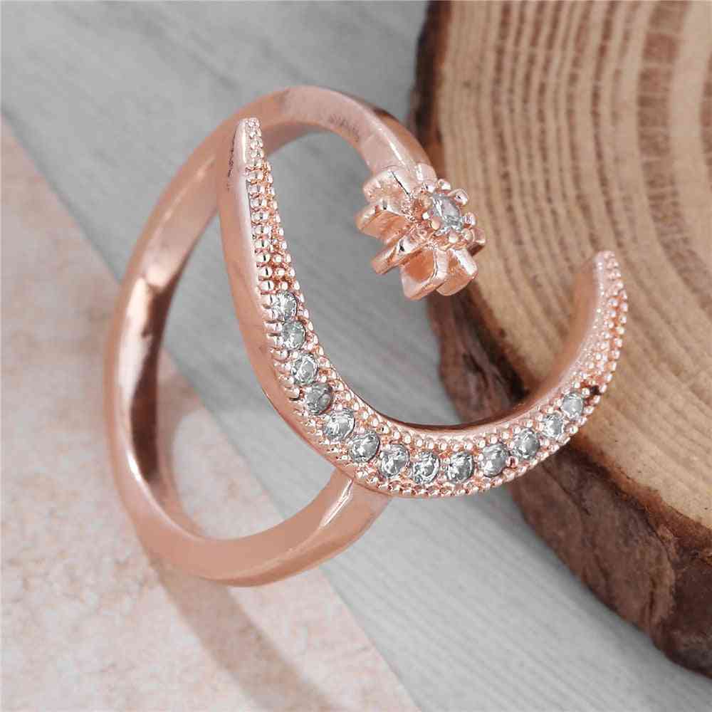 Fashion Ring Moon Star Open Finger Adjustable  Women Jewelry Ring