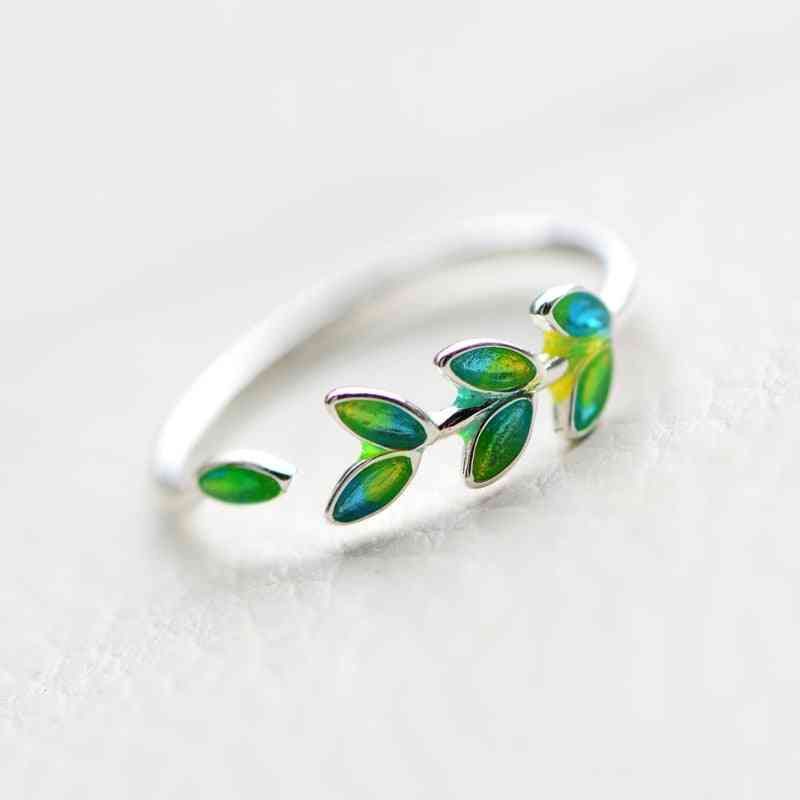 Bohemian Vintage Leaf Style Silver Rings For Women