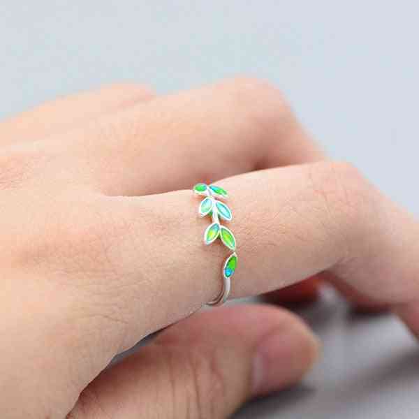 Bohemian Vintage Leaf Style Silver Rings For Women