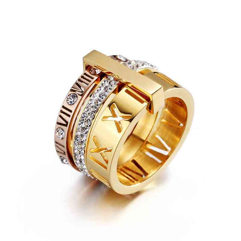 Women's Roman Numerals Finger Rings For Wedding/engagement