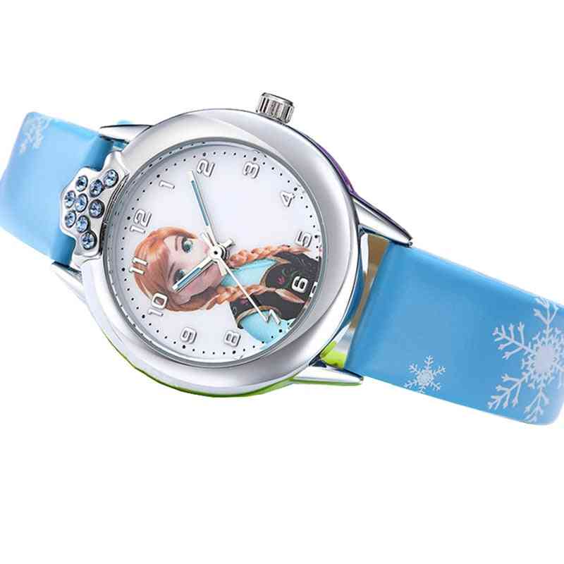 Princess Pattern Watch, Cartoon Leather Quartz Wristwatch For